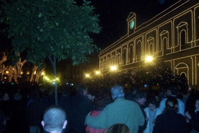 Zum Jahreswechsel festlich iluminierte <br />Casa Consistorial /Ayuntamiento - Rathaus)