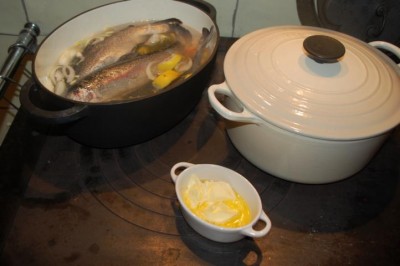 Trucha DSC_1014.JPG (98.08 KiB) 41899 mal betrachtet Forelle blau - für 2 Personen reichen 3 Fische + Beilagen völlig aus. Die Fische kosten zusammen gerde einmal 3 Euro.