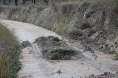 K640_G=ZUfahrt DSC_0110.JPG (106.4 KiB) 5074 mal betrachtet Auch bei uns hatten sich einige unbefestigte Terrassenränder gelöst und versperrten uns die Zufahrt zu unserer Finca. Doch mit Allrad sind solche Erdhügel kein Problem.