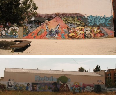 Zwei der vielen fantasievollen Graffiti, die in der Stadt zu sehen sind