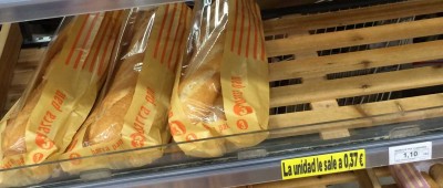 MERCADONA im Dreierpack: Barra de pan 1,10 € oder 0,37 €/Stück