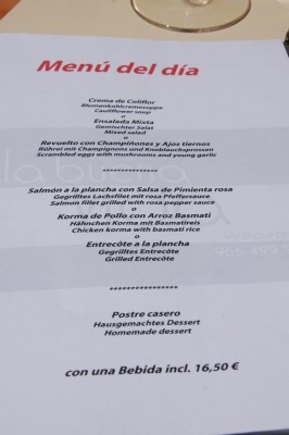 Menu del Día.JPG (70.81 KiB) 1683 mal betrachtet Wöchentlich wechselnde Menükarte
