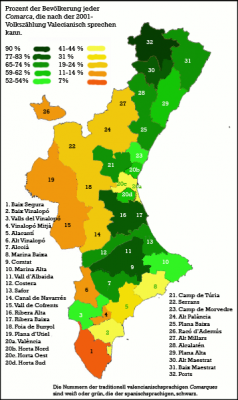 Quelle: http://de.wikipedia.org/wiki/Datei:Comarques_Valencianisch.png<br />Autor/Rechteinhaber/Urheber dieser Graphik ist Toni P.