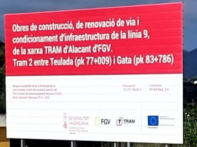 Schon am Bahnhof wies ein großes Schild darauf hin, dass mit Bauarbeiten zwischen Teulada und Gata gerechnet werden muss.