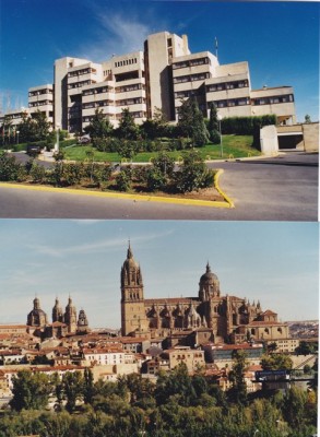 Der moderne Parador in Salamanca mit Blick auf die Innenstadt (vom Parador aus betrachtet)