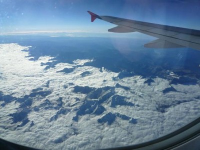auf dem Rückflug waren wir über den Wolken