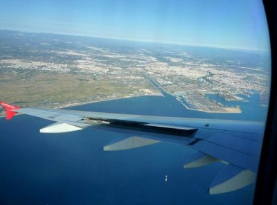 Landeanflug auf Valencia und Hafen