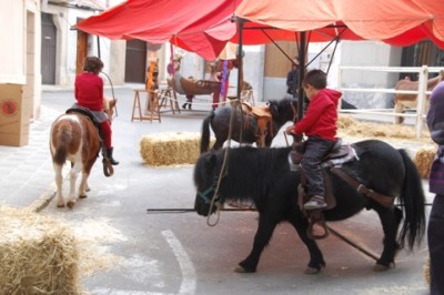 und die Kleinen durften Karussell &quot;fahren&quot; - hier ritten sie auf echten Ponys.