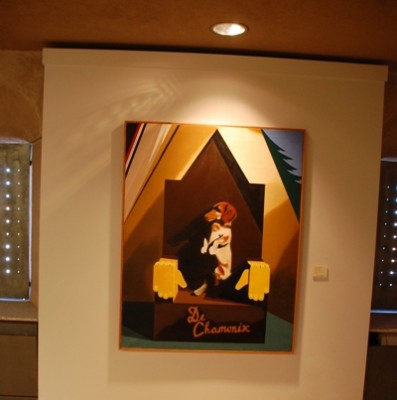 Zeitgenössische Kunst im Obergeschoss - hier ein Bild von Aduardo Arroyo &quot;Linda de Chamonix&quot;